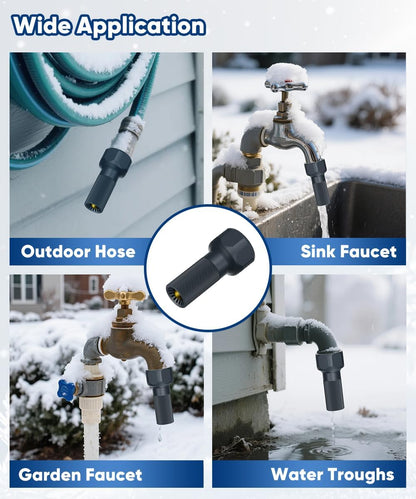 3/4-Inch Thread Faucet Freeze Protection Valve, Freeze Proof Faucet Cover for Outdoors, Winter Frost Proof Auto Temperature Control for Garden, Lawn & Yard Spigot, Grey, 2pcs