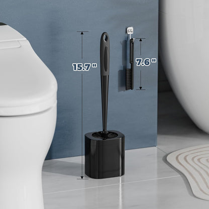 Holaloha Toilet Brush, 3 Pack Toilet Brush and Holder Set Bathroom Accessories, Toilet Bowl Brush and Holder with 3 Crevice Brush for Bathroom, Toilet Scrubber Brush (White)