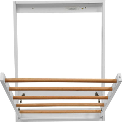 Wall Mounted Clothes Drying Rack, Space-Saving Foldable Wall Mounted Clothing Dryer Racks with Drop-Down Design for Balconies, Toilets, Laundry Rooms, Bathroom