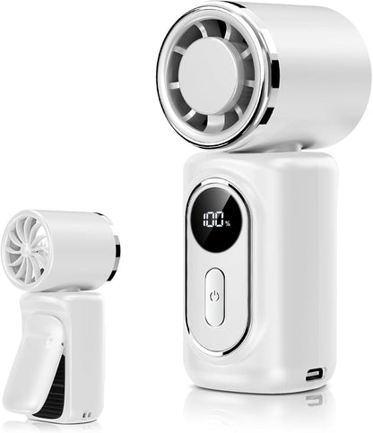 Portable Clip-On Mini Fan 180° Rotating 3000mAh 5-speed | Handheld Mini Fan with LED Display, 14500 RPM Rechargeable Stroller Fan for Travel, Camping, Game day & Office