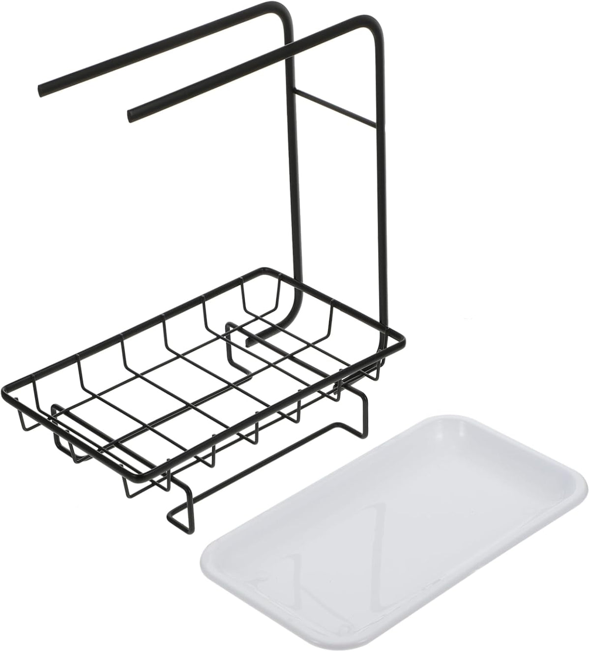 PRETYZOOM 1pc Kitchen Dual-Purpose Storage Rack Dishcloth Sponge Draining Rack Modern Design for Sponges Cleaning Soaps Wall-Mounted Kitchen Organizer