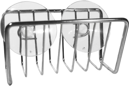 Sponge Rack – Iron and Stainless Steel 11x6x6 Cm | No-Drill Dishcloth Rack | Wall-Mounted Storage Holder for Kitchen Sink Organization to Hold Sponges, Dishcloths, and Cleaning Tools with Durable