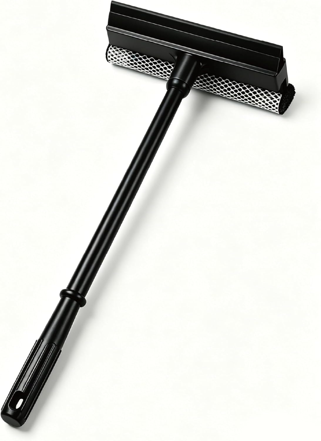 2 in1 Window Squeegee for Car, Window Cleaning Tool with 16inch Long Handle,Sponge Car Window Squeegee for Gas Station, Glass,Shower,Outdoor High Window Cleaning