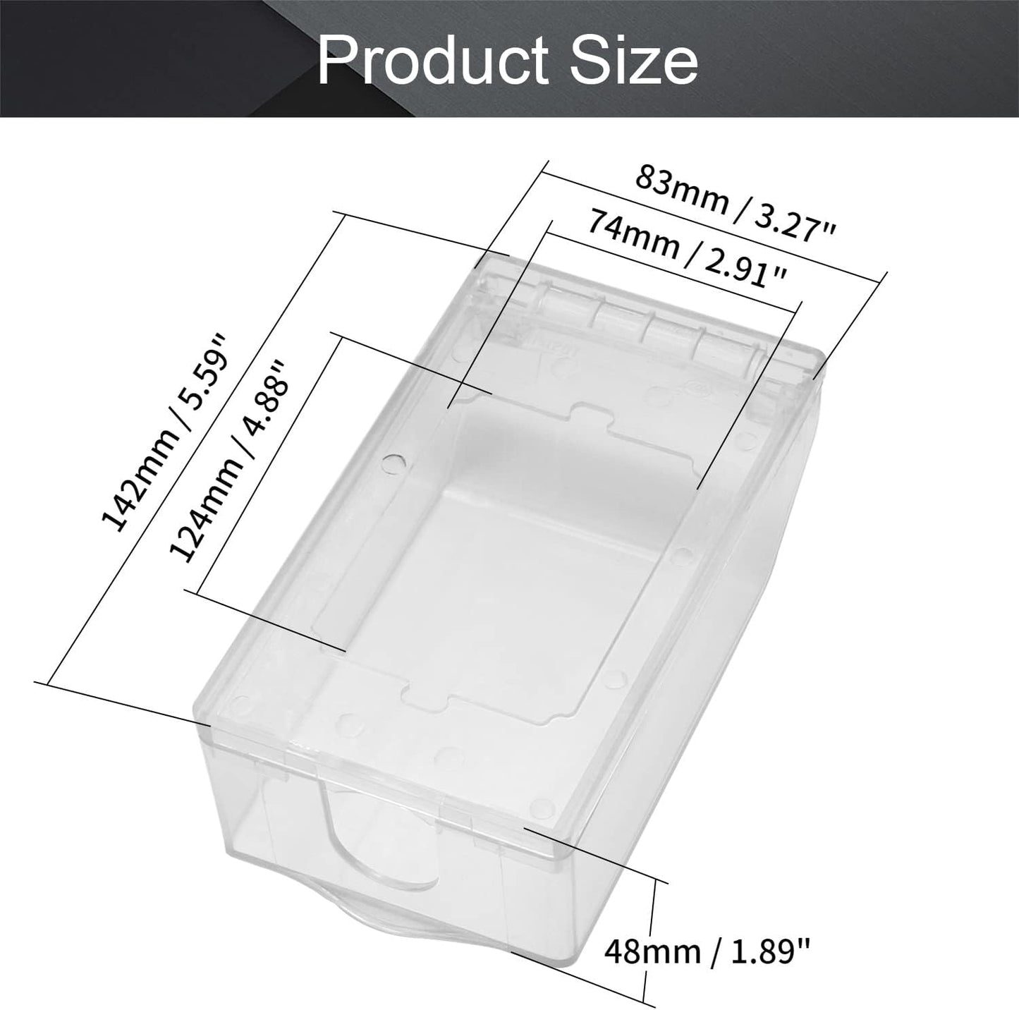 Fielect Weatherproof in Use Outlet Cover Plug Receptacle Protector for Retrofit Siding Construction Transparent 120 Type 142x83x48mm 1Pcs