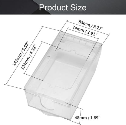 Fielect Weatherproof in Use Outlet Cover Plug Receptacle Protector for Retrofit Siding Construction Transparent 120 Type 142x83x48mm 1Pcs