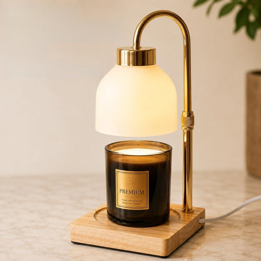 Luxury Candle Warmer Lamp with Timer, Dimmer, Remote Control, Adjustable Height, Electric Candle Warmer for Large Jar Candles, Flameless Candle Heater, Home Decor