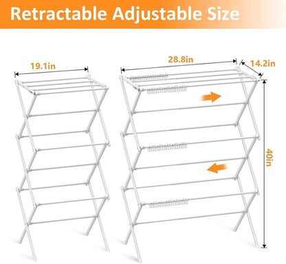 Clothes Drying Rack Household Indoor, Foldable Drying Rack Clothing for Laundry - 40" x 28.8" x 14.2", Space Saving Indoor, Black-1pack