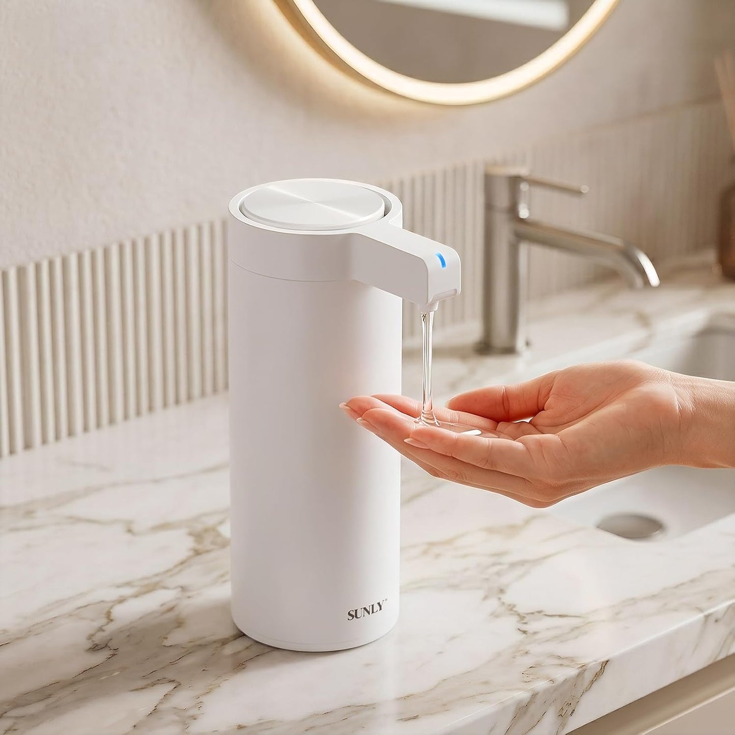 SUNLY Touchless Automatic Soap Dispenser – Clog-Free Pump, 0.2s Fast Sensor, USB-C Rechargeable, Smudge-Resistant Stainless Steel, for Kitchen & Bathroom Soap Dispenser
