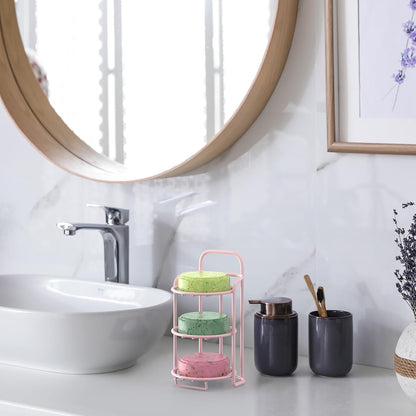Yoshiky 3-Tier Shower Soap Shampoo Bar Holder, Self Adhesive & Freestanding Draining Bathroom Soap Dish Caddy for Bathroom Wall Accesories Decor