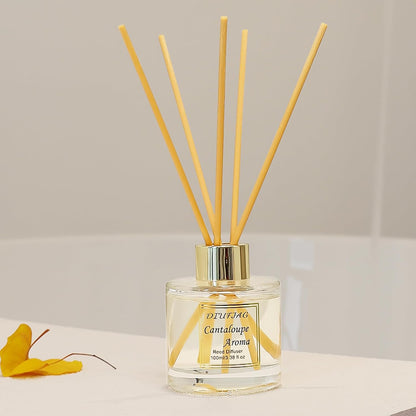 100ml Scent Diffuser with 6 Fiber Sticks, 3.5 oz Reed Diffuser Set Aromatherapy Fragrance Diffusers Air Fresheners for Home Bedroom Bathroom (Coconut)