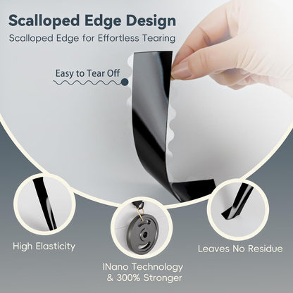 zvp Double Sided Nano Tape, Removable Heavy Duty Mounting Foam Tape, Adhesive Tape for Wall, Carpet, Poster and Picture Hanging Strips (Transparent, 1.15 * 118 in)