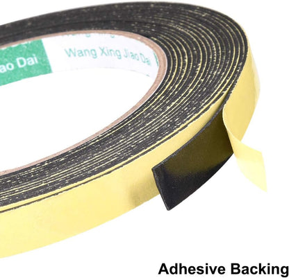 uxcell Sealing Foam Tape 5mm Wide 3mm Thick 4m/13ft Long, Self Adhesive Weather Strip for Window Door Insulation, Pack of 2