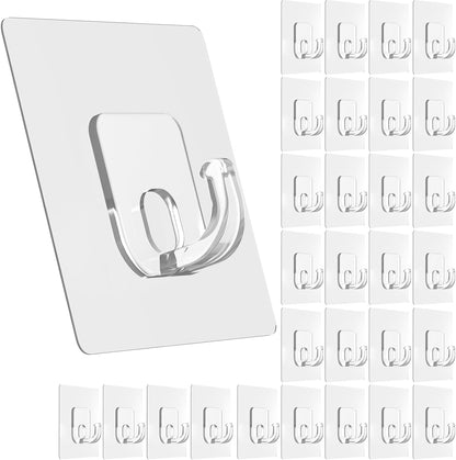 Latoxcaa Large Adhesive Hooks, 10 Pack Heavy Duty Utility Hooks for Hanging 33lb, Damage Free Sticky Hanging, No Trace Self-Adhesive Wall for Kitchen Bathroom Office Multiple Uses