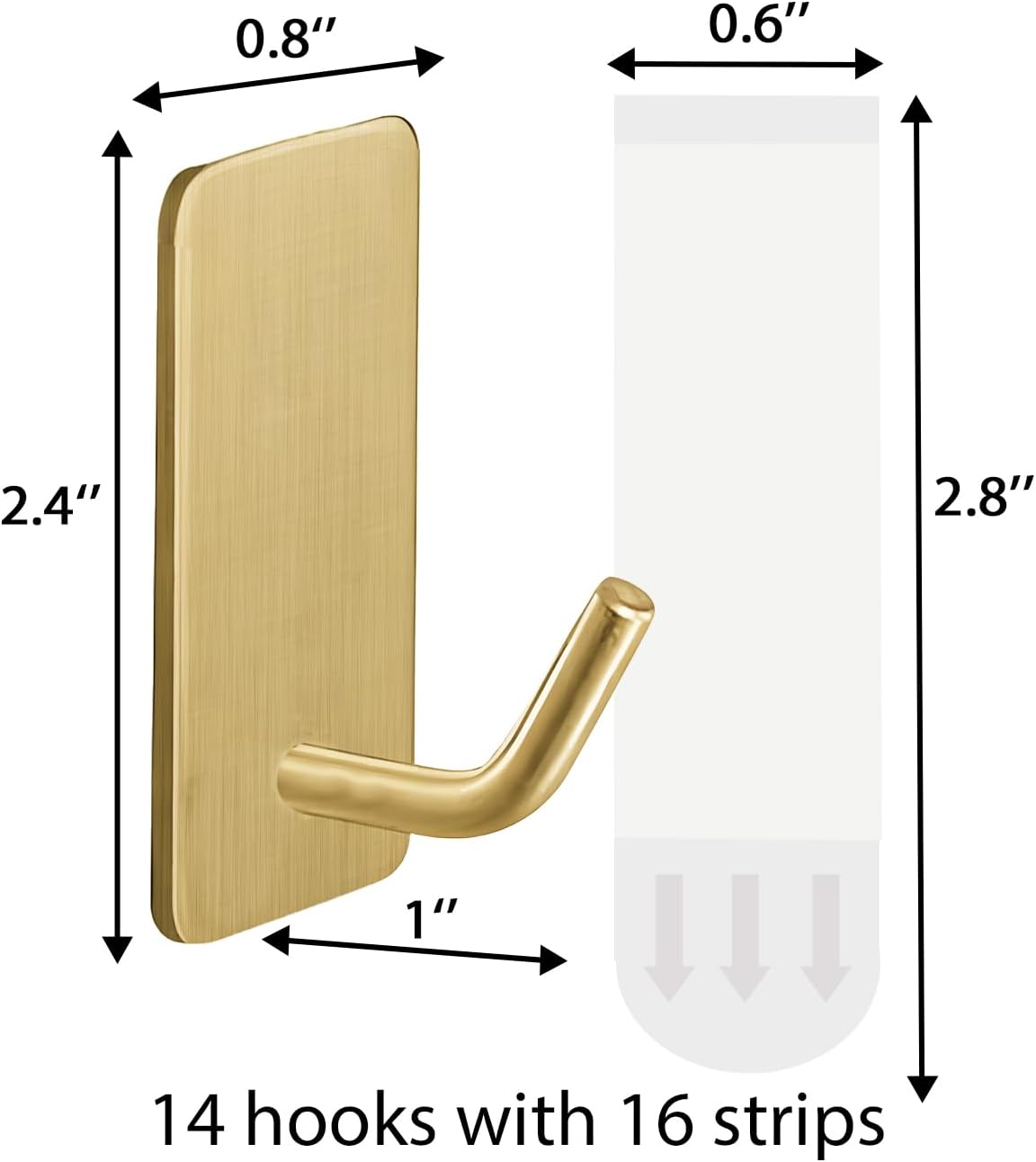2 Razor Holder for Shower and 3 Adhesive Hooks with Removable Strips，Towel Hooks for Hanging，Wall Hooks for bathrooms，Removable Damage-Free Metal Shaver Holder，for Stockings，Decor，Robe