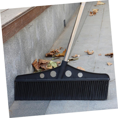 Heavy Duty Outdoor Broom Detachable Garden Sweeper with Long Handle Stainless Steel and Brush for Versatile Cleaning Patios Decks and Rough Surfaces