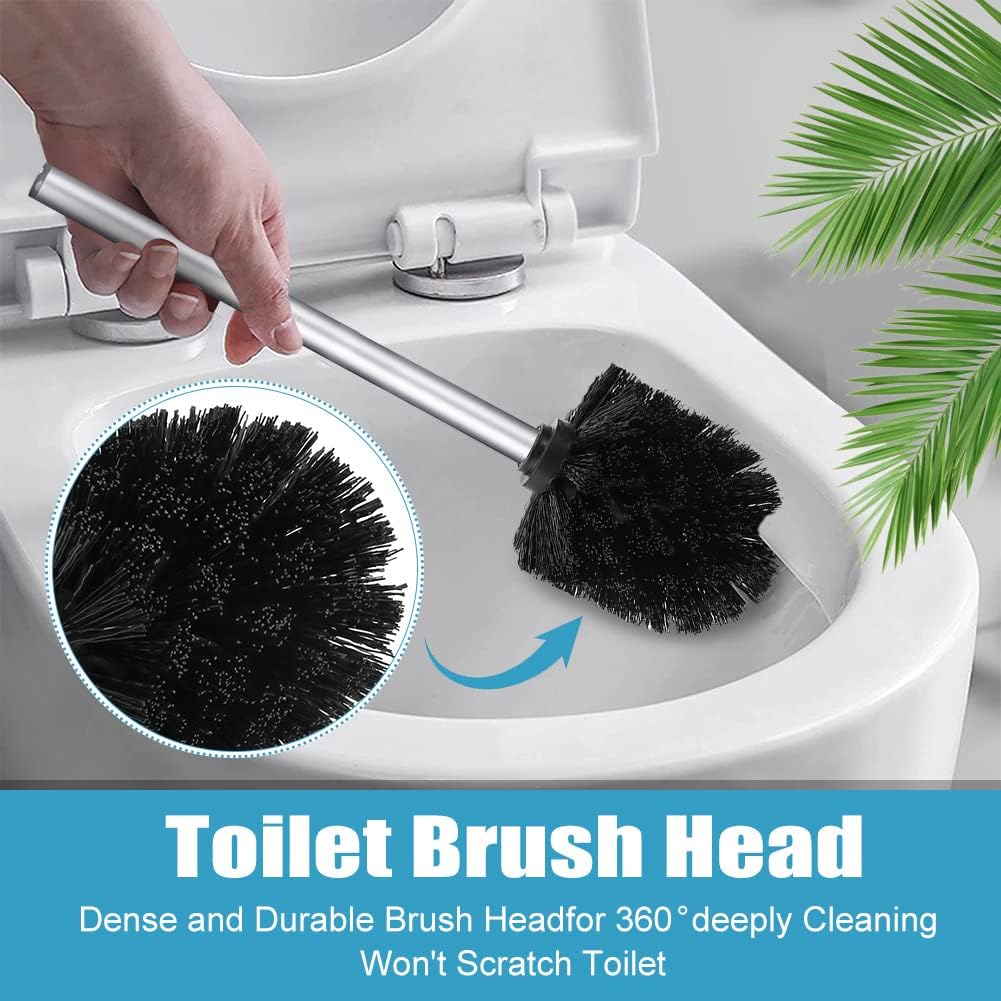 EKDJKK 2PCS Toilet Bowl Brush Replacement Head, Toilet Brush Head Replacement with Durable Stiff Bristles, Cleaning Tool for Home Hotel Bathroom (White)