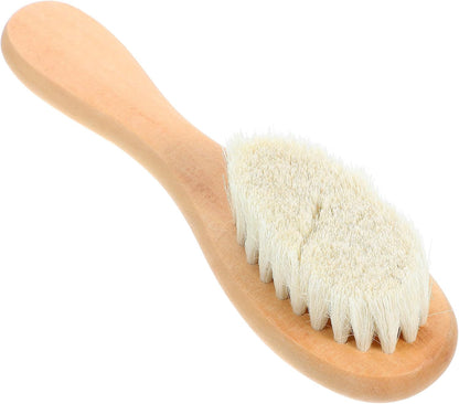 Laundry Stain Brush with Natural Soft Boar Bristles for Delicate Fabrics, Knitwear, Cotton and Linen Clothes, Soft Bristle Fabric Cleaning Brush for Laundry Stain Removal