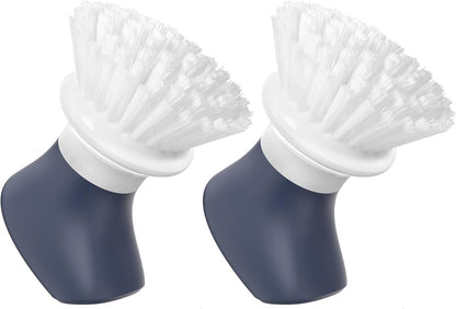 ROSEOK Dish Scrub Brush,Self-Standing Palm Brush with Ergonomic Grip for Cleaning Dishes,Non-Stick Pans and Sinks,Navy Blue,2 Pack