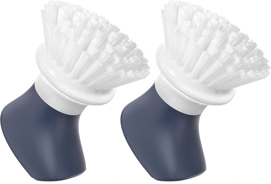 ROSEOK Dish Scrub Brush,Self-Standing Palm Brush with Ergonomic Grip for Cleaning Dishes,Non-Stick Pans and Sinks,Navy Blue,2 Pack