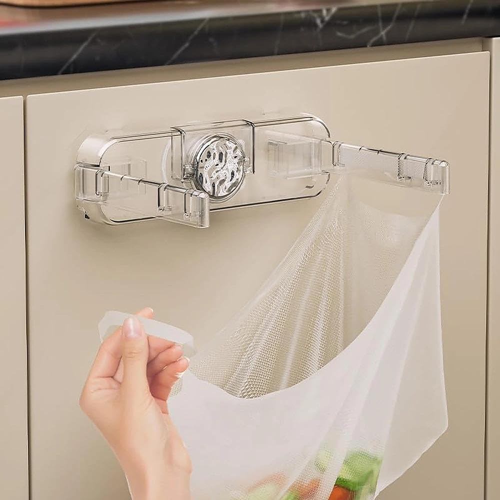 Temvue Kitchen Trash Bag Holder,Suction Cup Plastic Bag Holder,Grocery Bag Holder