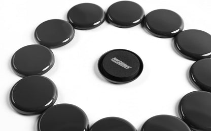 Super Sliders 2-1/2" Round Reusable Furniture Sliders for Carpet, Anti-Slip Protective Furniture Moving Pads for Beds, Sofas, Dressers, Set of 8, Black