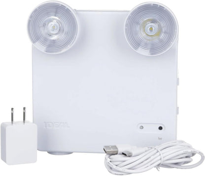 Ideal Security Rechargeable LED Power Failure Light, Adjustable Heads, up to 48 Hours, 80-140 Lumens, Emergency Light for Home, Prepared for Power Outages, White