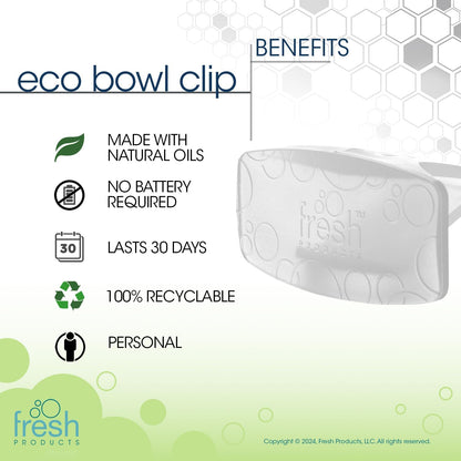 Fresh Products Toilet Bowl Eco Bowl Clip 2.0 Toilet Bowl Air Freshener - Sample Pack (8 Scents)