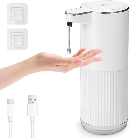GuDoQi Automatic Touchless Liquid Soap Dispenser, 4-Level Adjustable Foam, USB Rechargeable Hand Soap Dispenser for Bathroom, Kitchen Countertops, 12.2oz/360mL, Black