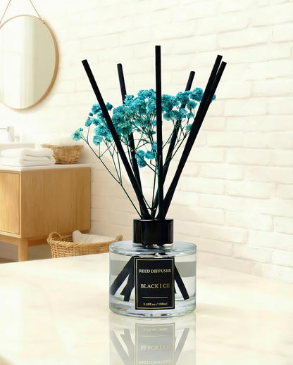 Reed Diffuser Set-Lemon Verbena Scent Fragrance Oil Diffuser with 6 Reed Sticks | Home & Bedroom Bathroom Decor,3.38 fl oz (100ml)
