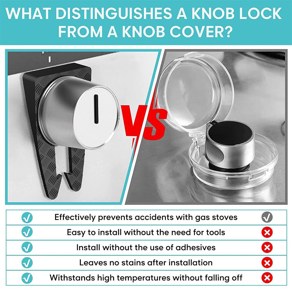 6 Safety Stove Knob Covers, Safety Silicone Protective Stove Knob Lock Set, Used for Child Safety Stove Snob Sovers, Prevent Accidental Touch (Grey)