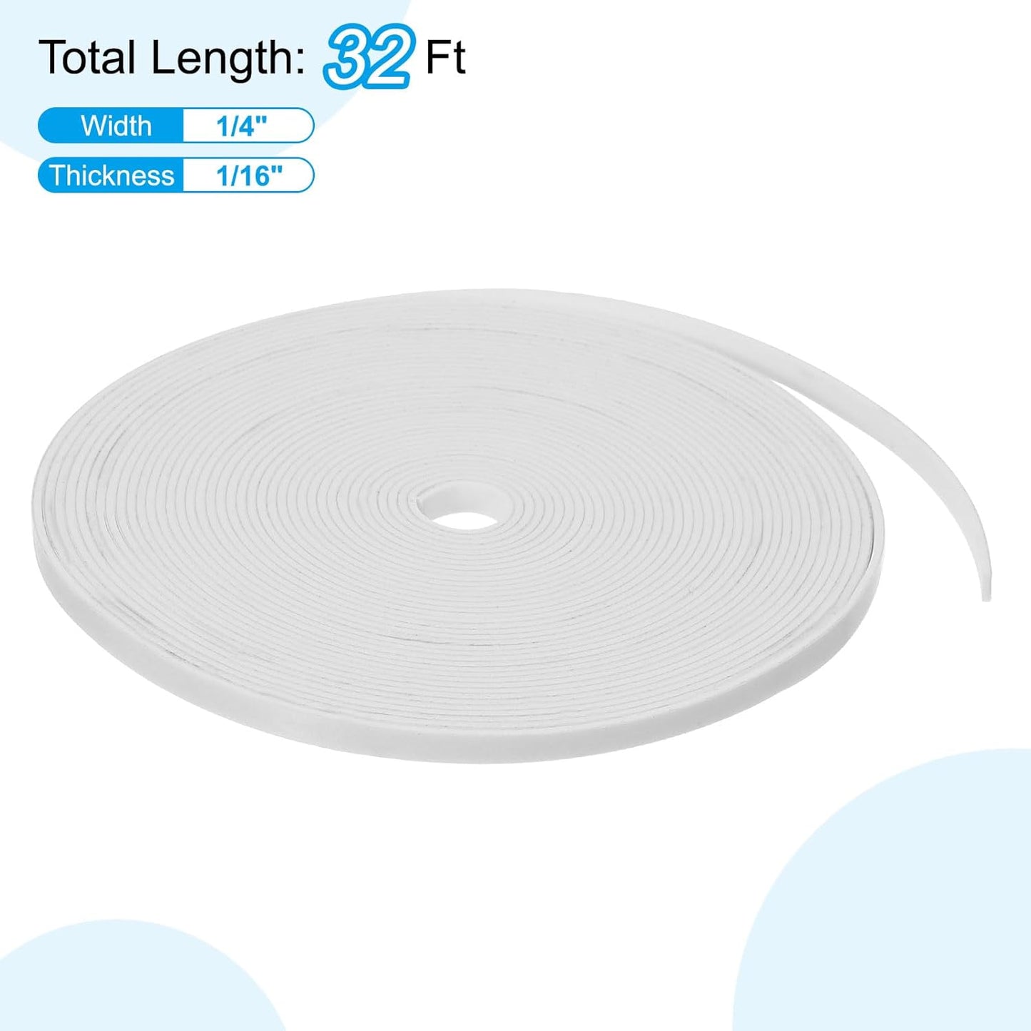 PATIKIL Weather Stripping Door Seal Strip, 3/8 Inch x 1/4 Inch x 32 Ft Self Adhesive Soundproof High Density Foam Tape Insulation for Door Window Air Conditioning, White - Colors B