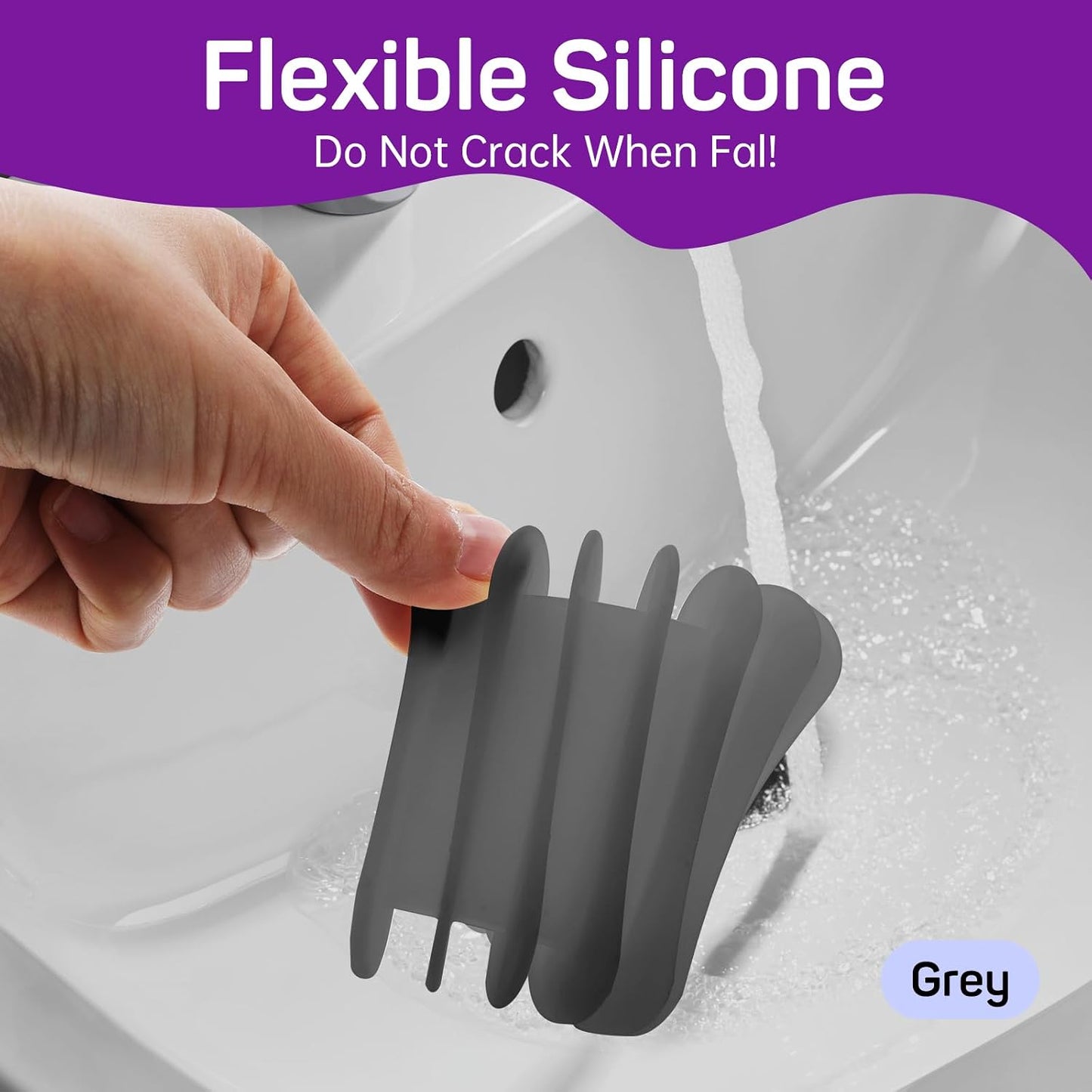 2 Pcs Self Draining Silicone Soap Holder - Waterfall Design Soap Dishes for Bathroom, Keeps Soap Bars Dry & Clean,White