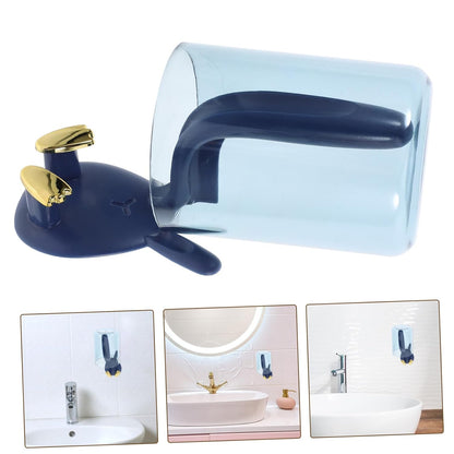Zerodeko Wall-Mounted Toothbrush Holder with Cup and Cover Easy Installation Bathroom Organizer for Toothbrushes and Cups Space-Saving Design for Home and Dorm Use