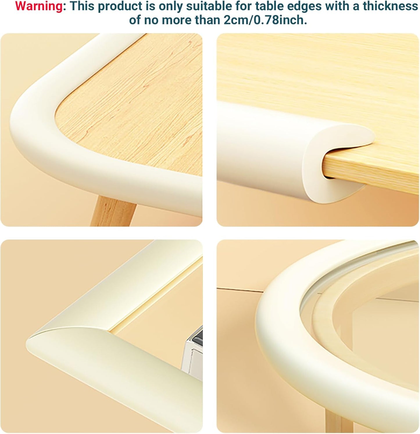 U Shape Foam Table Edge Protector for Baby,6.5 Ft/2m,Milky White | Foam Baby Proofing Safety Bumper Guard Strip, Corner Protectors For Kids, Suitable For Furniture Fireplace Desk