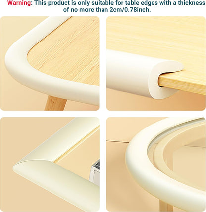 U Shape Foam Table Edge Protector for Baby,6.5 Ft/2m,Milky White | Foam Baby Proofing Safety Bumper Guard Strip, Corner Protectors For Kids, Suitable For Furniture Fireplace Desk