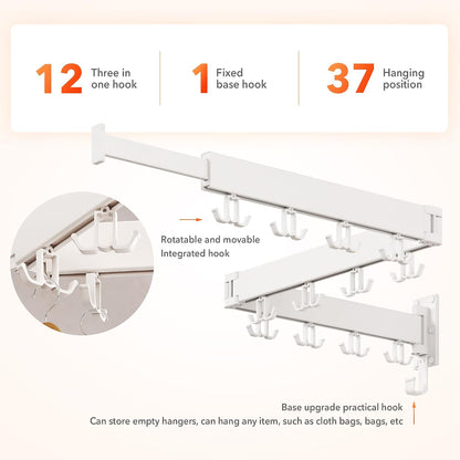 HEILAIYI Drying Rack Clothing Wall Mounted,Clothes Drying Rack,Laundry Drying Rack,Collapsible Dying Racks for Laundry,Foldable Clothes Dryer Rack,Clothes Hanger Rack Wall Mount