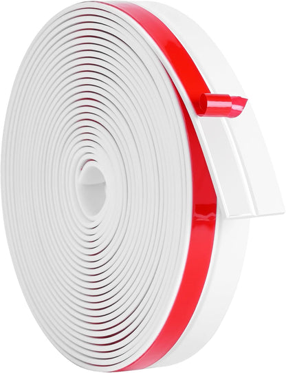 ToLanbbt Weather Stripping Silicone Door Seal Strip 2 in x 20 ft Door Draft Stopper Self Adhesive Door Draft Tape, Side & Bottom Gaps Insulation Strip for Glass Shower Door Sliding Door Window, Black