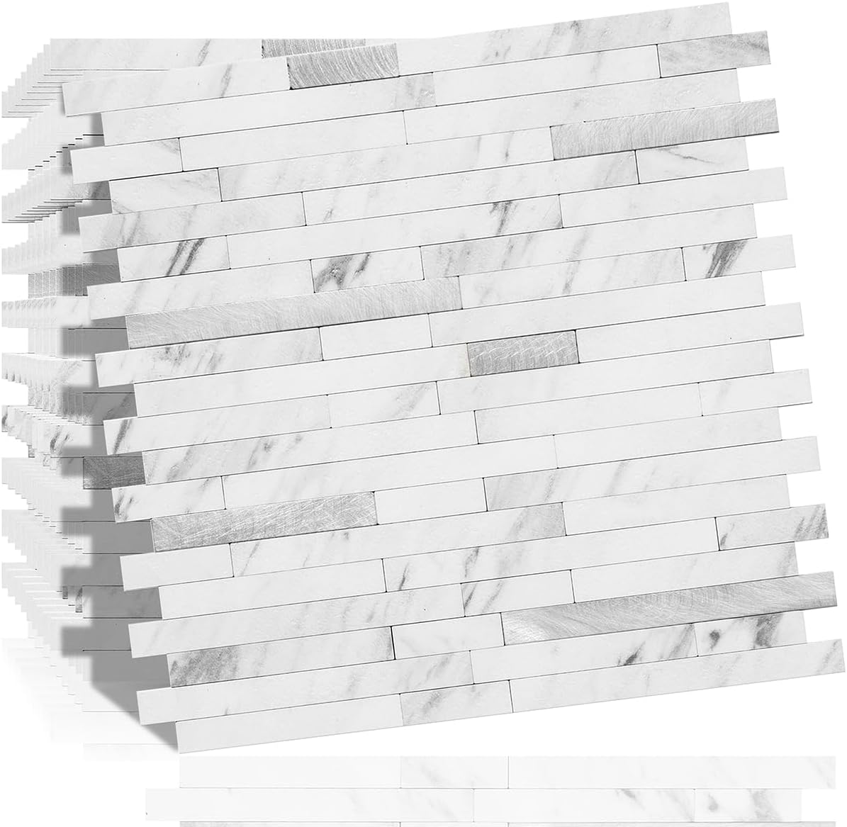 DICOFUN 10-Sheet Peel and Stick Backsplash Wall Tile, PVC Kitchen Backsplash Peel and Stick in Sandstone, 9.4 sq.ft