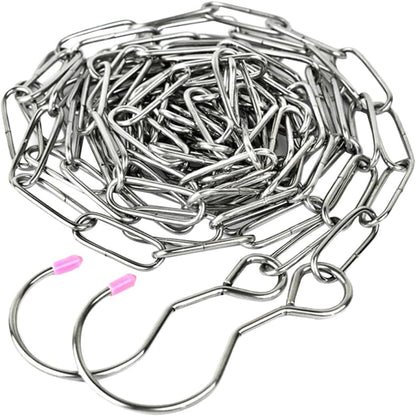 Stainless Steel Clothes Drying Chain Hooks Drying Rack Portable Hangers Clips Dryer Camping Home Use