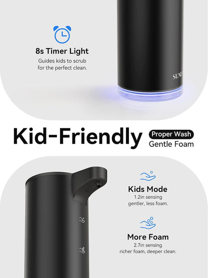 SUNLY Automatic Foaming Soap Dispenser Touchless, 0.2s Fast Sensor, USB-C Rechargeable, Smudge-Resistant Stainless Steel, Hand Soap Dispenser for Bathroom, Kitchen, Hotel, Silver