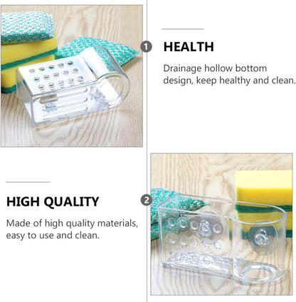 Uonlytech Kitchen Sponge Storage Rack and Cleaning Cloth Drainer, Wall-Mounted Single-Layer Organizer, Space-Saving Kitchen Drying Rack for Sink, 2pcs Household Storage Brackets