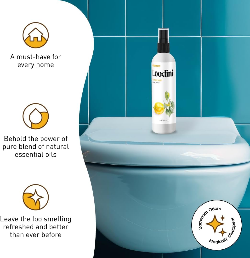 Odorcide Loo-Dini Lavender Vanilla 8oz Toilet Spray & Bathroom Spray – Use This Bathroom Spray Odor Eliminator Before You Go – Poop Spray For Toilet and Bathroom Air Freshener & Bathroom Deodorizer