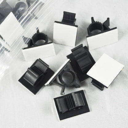Viaky 30 Pcs Black Clips Self Adhesive Backed Nylon Wire Adjustable Cable Clips Adhesive Cable Management Drop Wire Holder
