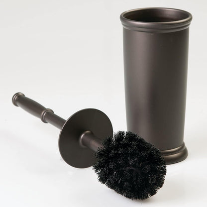 mDesign Metal Freestanding Slim Toilet Bowl Brush and Holder