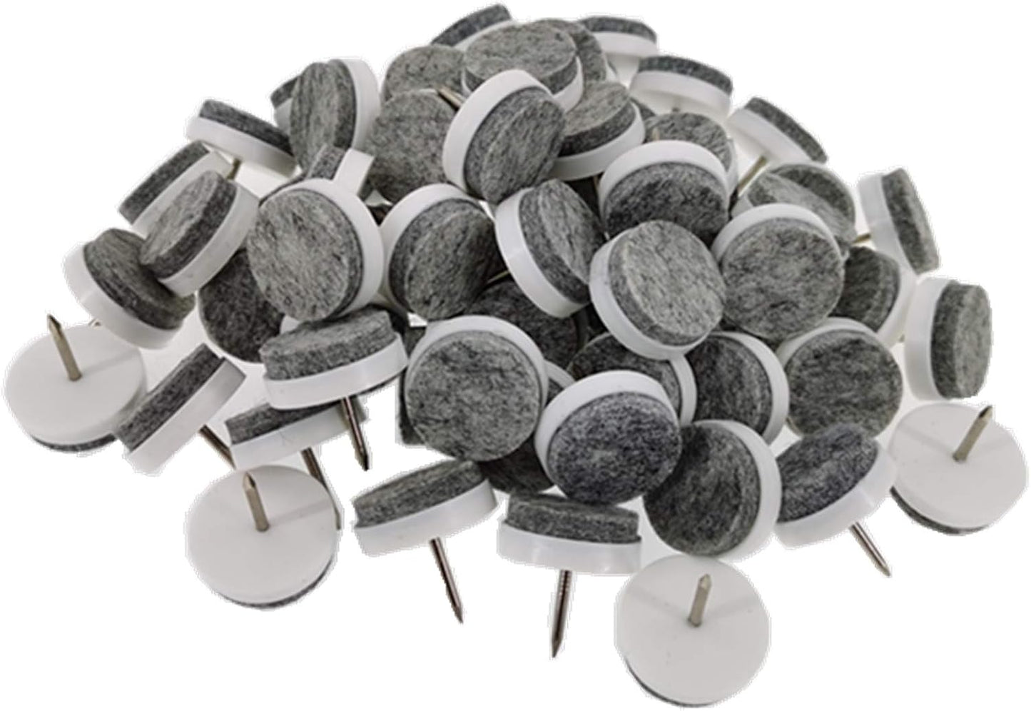 ALIMITOPIA 40pcs Furniture Felt Pad Heavy Duty Nail-on Chiar Slider Glide Pad Floor Protector for Wooden Furniture Chair Tables Leg Feet(Φ18mm or 0.7";Brown)