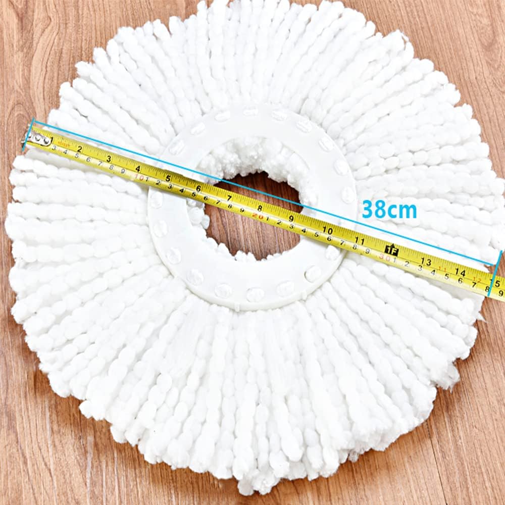 Floor Spin Mop and Bucket Set with Wringer System Extended Stainless Steel Handle 61＂for Home Floor Cleaning Use with 5 Replacement Head Refill and 1 Cleaning Brush Head