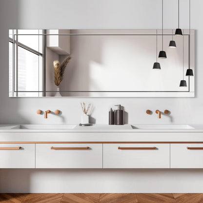 Syndra Modern Full Length Mirror Wood Frame, 65x24'' Large Floor Mirror with HD Tempered Glass & Wall Mount, Rectangular Standing Mirror for Bedroom, Living Room, Entryway, Farmhouse(Grey White Oak)