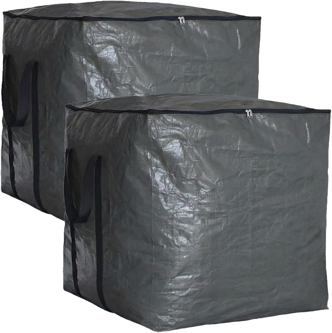 Extra Large Cube Moving Bags (Blue, 25"x25"x25") | Heavy Duty, Water-Resistant, Foldable, For Clothes, Bedding, Blankets & Pillows, Reusable Alternative to Moving Boxes