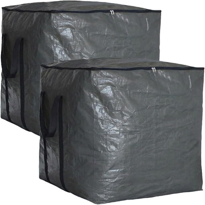 Extra Large Cube Moving Bags (Blue, 25"x25"x25") | Heavy Duty, Water-Resistant, Foldable, For Clothes, Bedding, Blankets & Pillows, Reusable Alternative to Moving Boxes