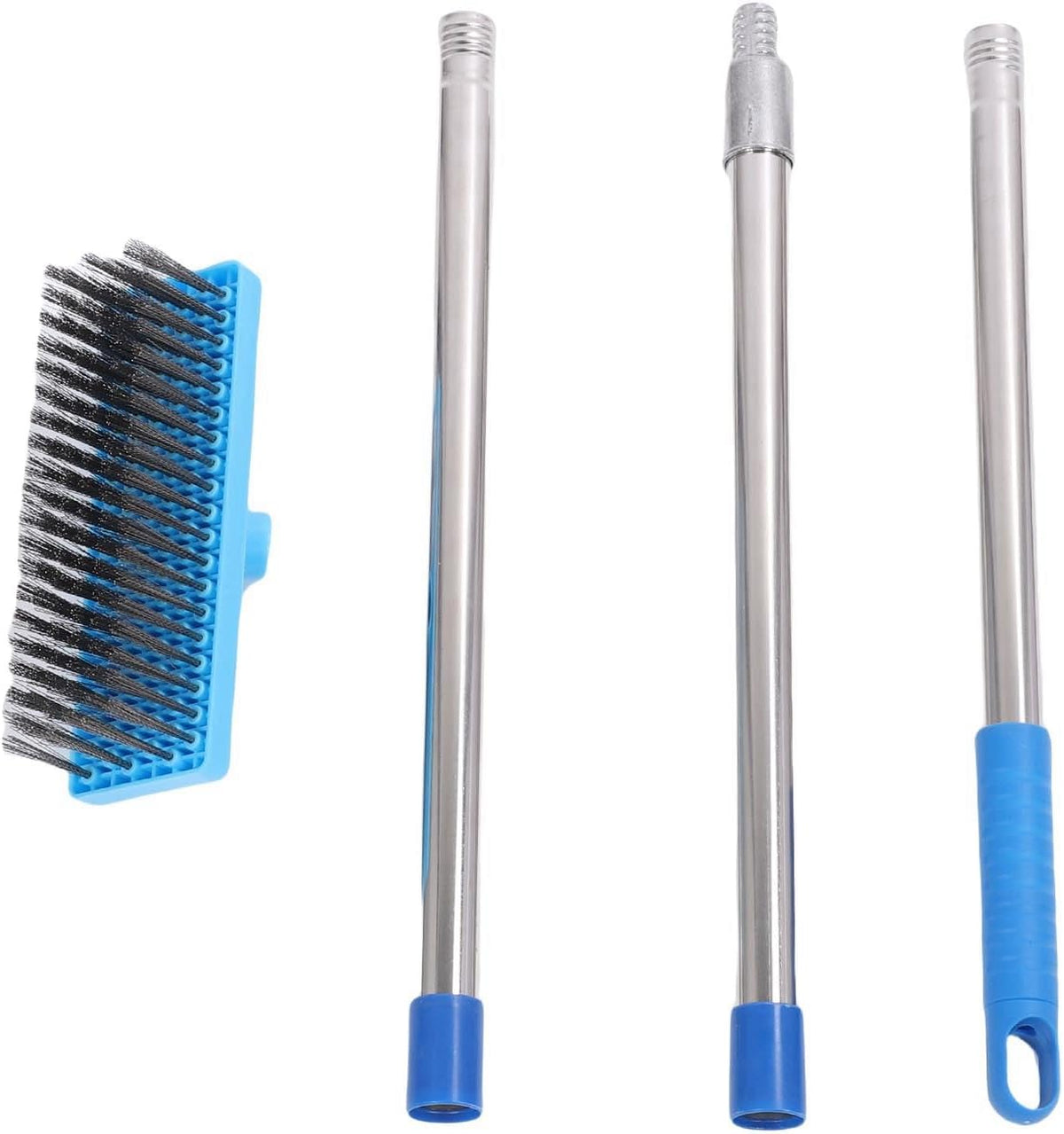 Heavy Duty Steel Wire Brush, Durable Floor Scrubber for Outdoor Cleaning, 30cm Telescopic Stainless Steel Handle, Suitable for Patios and Decks (120cm)